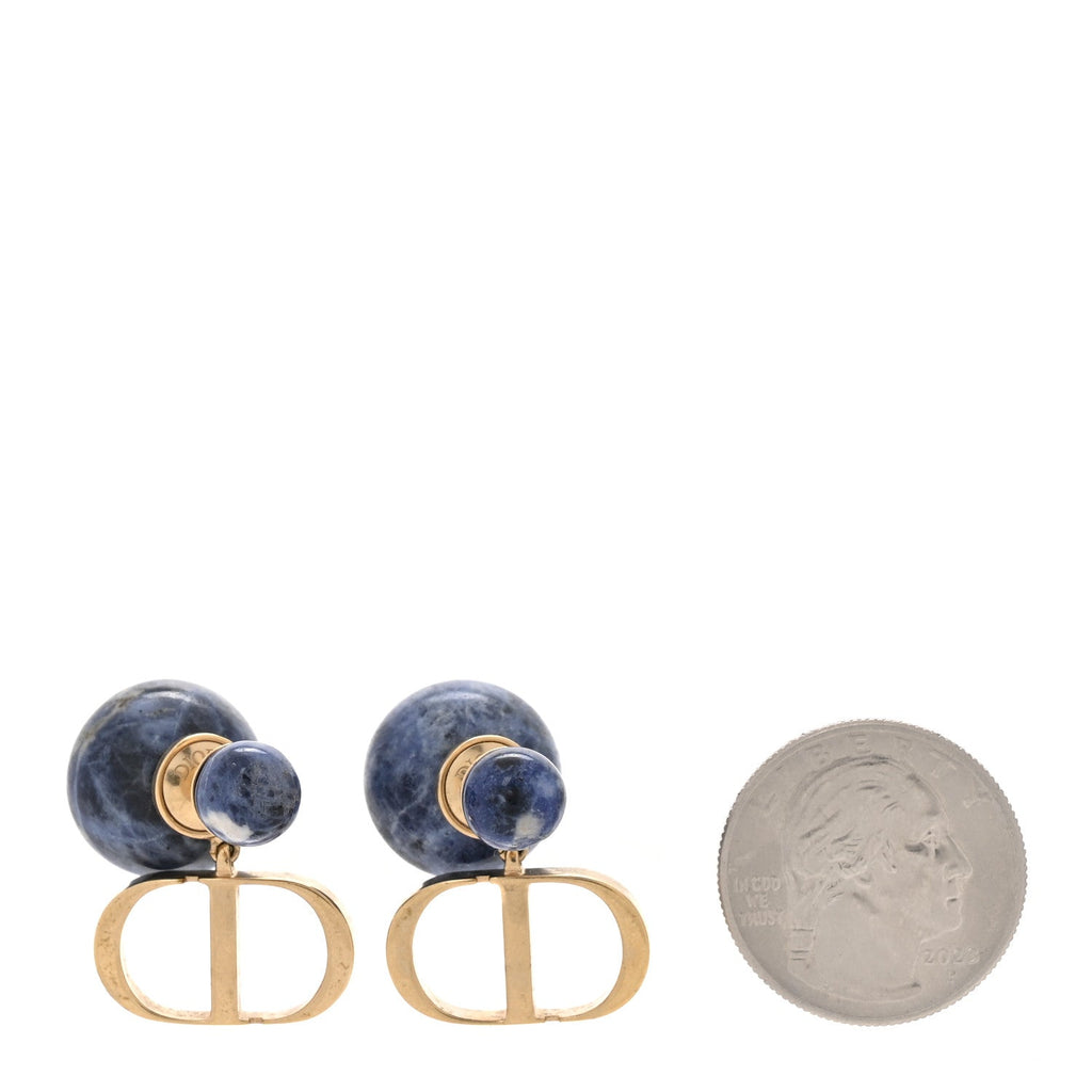 Marble CD Tribal Earrings Blue