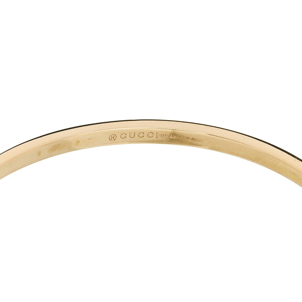 18K Yellow Gold Diamond Running GG Hoop Earrings