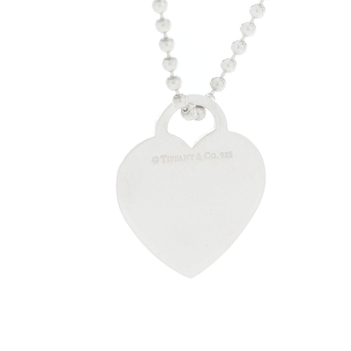 Sterling Silver Return To Tiffany Heart Pendant Bead Chain Necklace