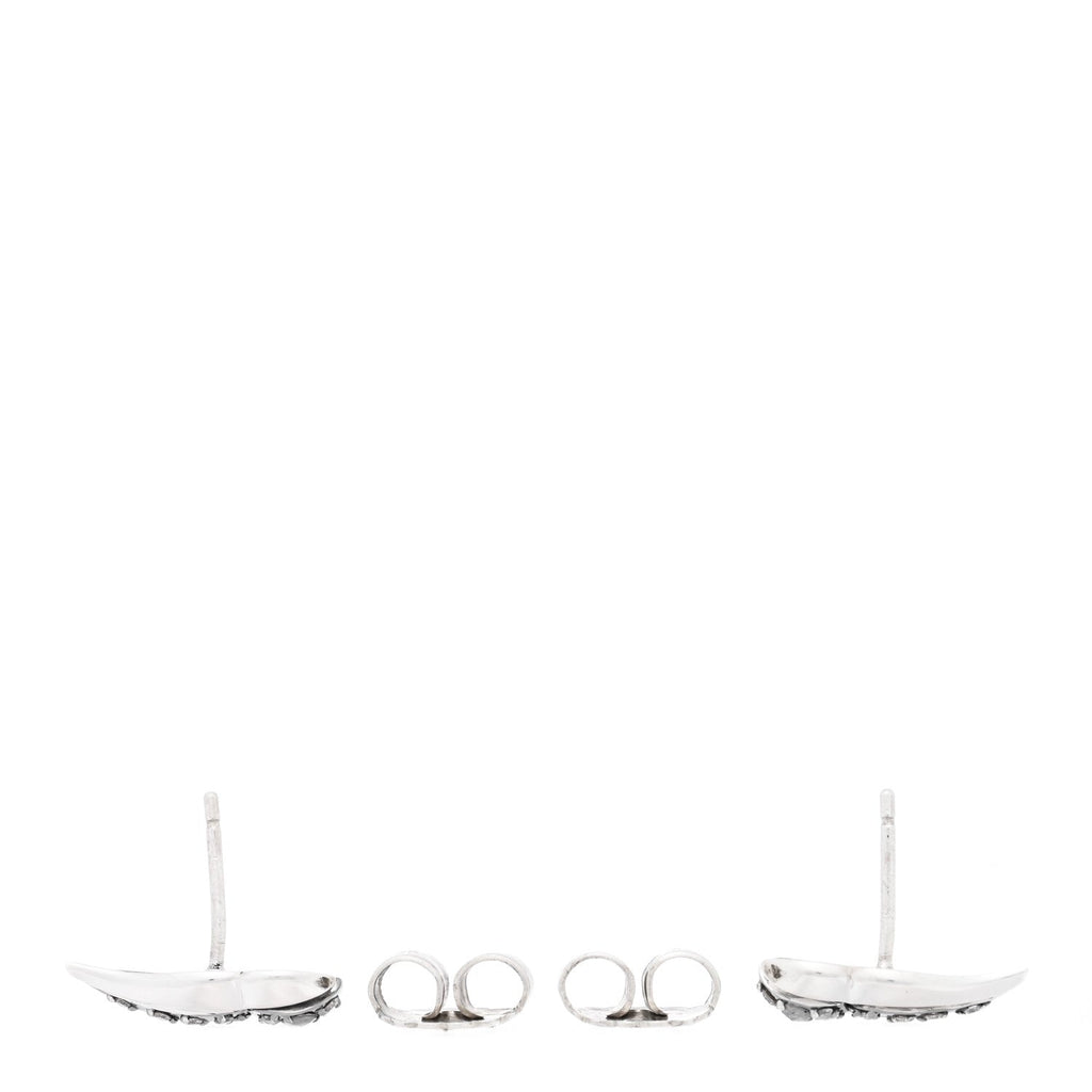 Sterling Silver Diamond Lahar Wing Stud Earrings