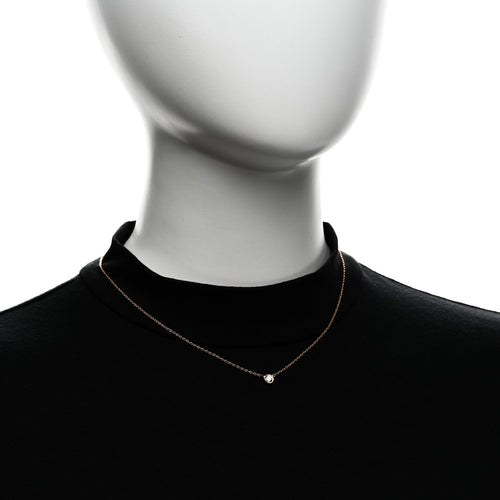 18K Rose Gold Diamond .24ct Elsa Peretti Diamonds by the Yard Pendant Necklace