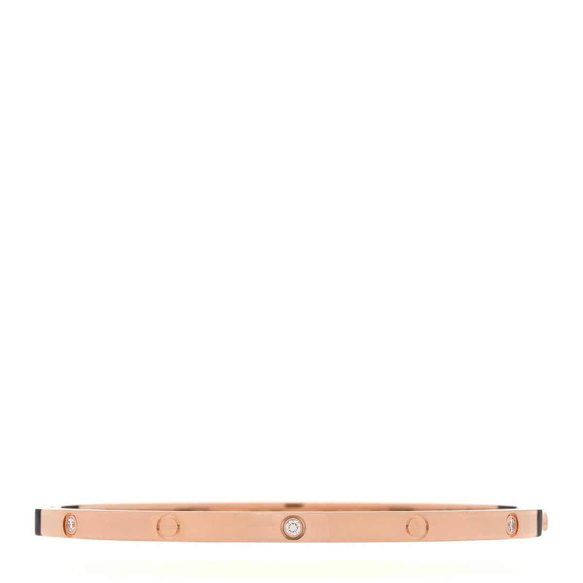 18K Pink Gold 6 Diamond Small LOVE Bracelet 17