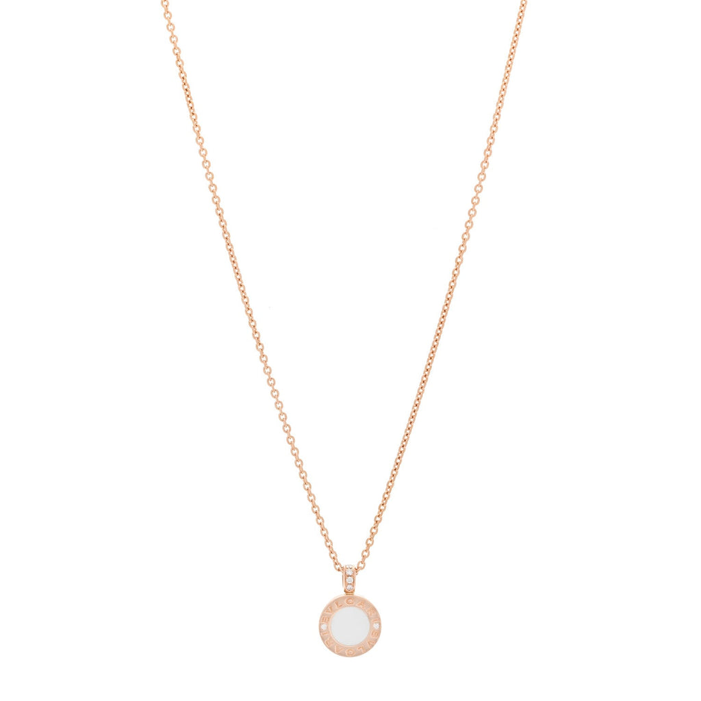 18K Rose Gold Diamond Black Onyx Mother of Pearl BVLGARI BVLGARI Pendant Necklace