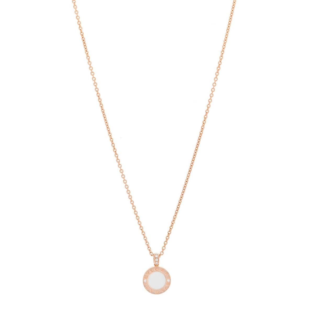 18K Rose Gold Diamond Black Onyx Mother of Pearl BVLGARI BVLGARI Pendant Necklace