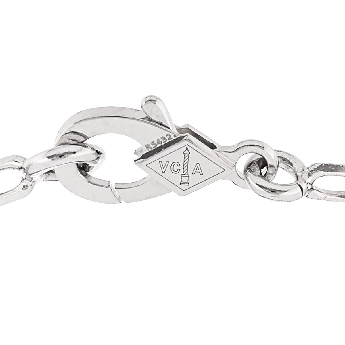 18K White Gold Chalcedony 5 Motifs Vintage Alhambra Bracelet