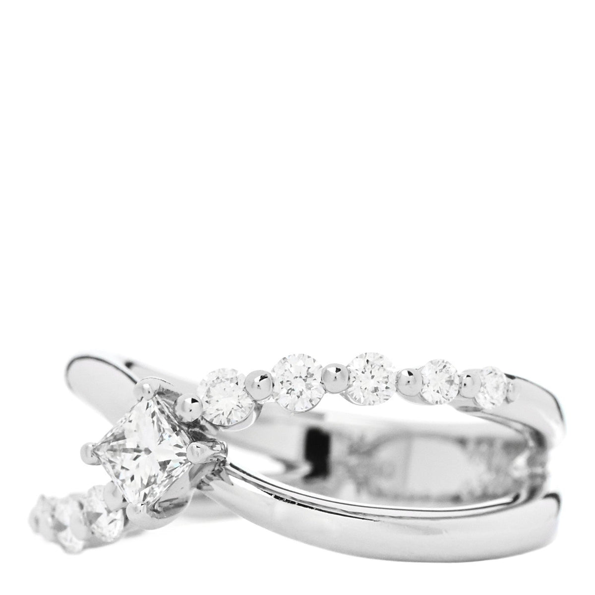 Platinum Diamond .69 Crossover Ring 53 6.5