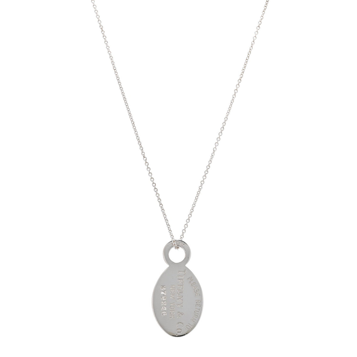 Sterling Silver Return to Tiffany Oval Dog Tag Necklace