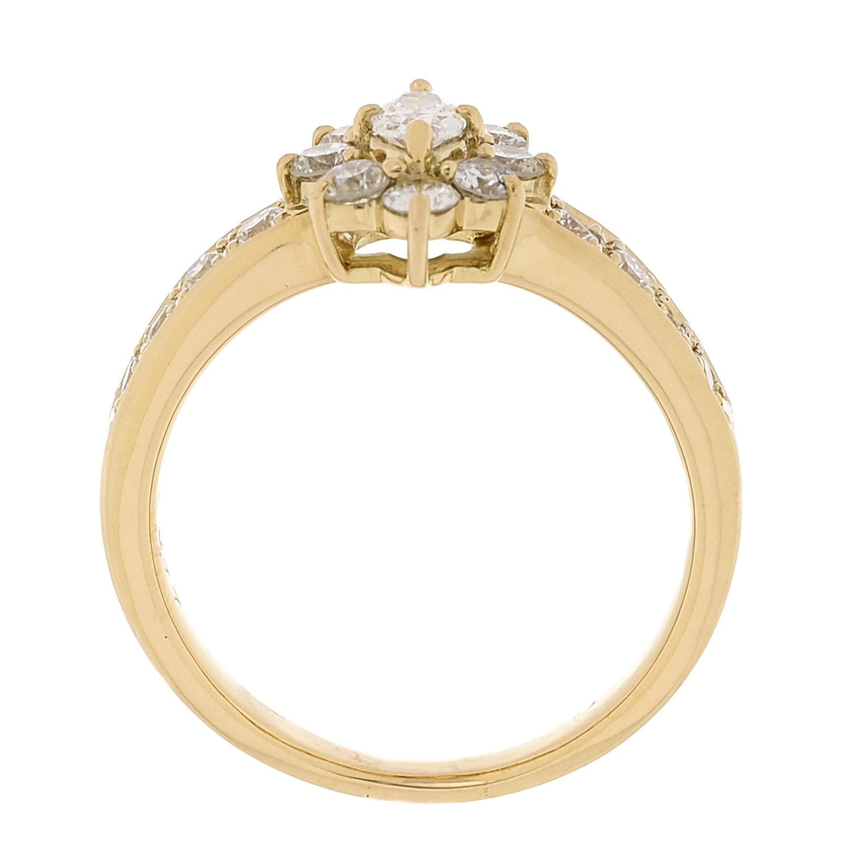 18K Yellow Gold Diamond .19ctw Floral Ring 54 7