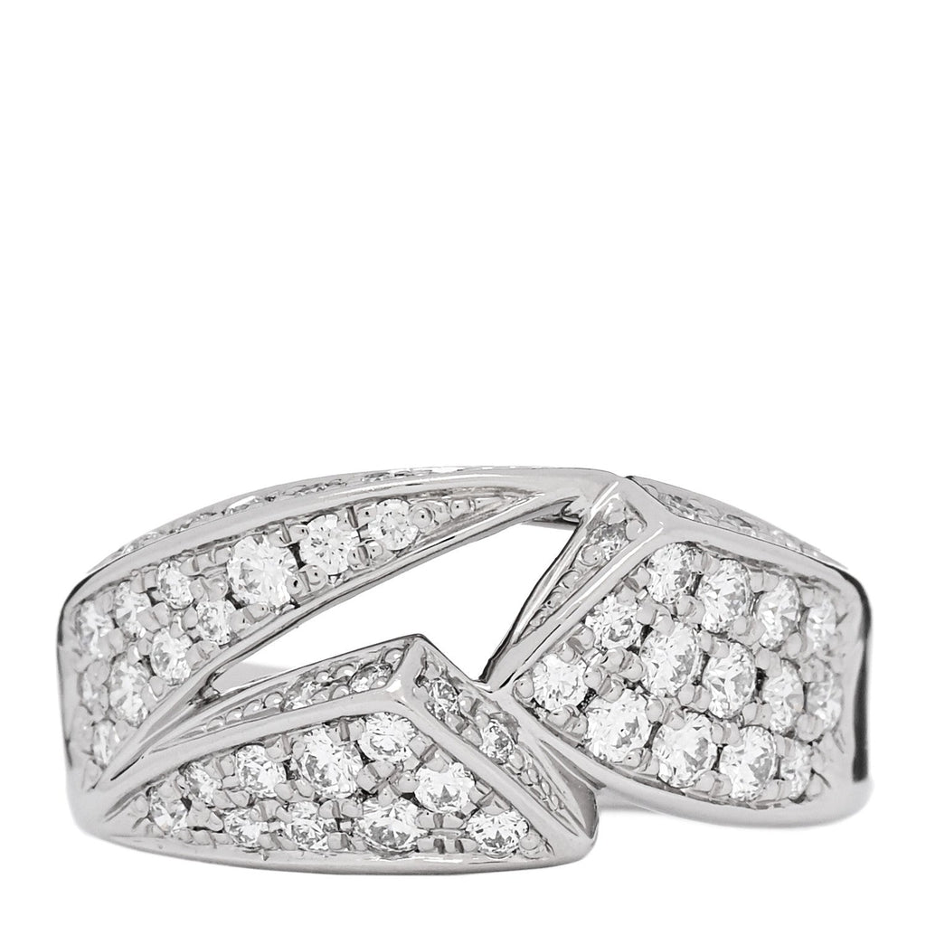 Platinum Diamond .74ctw Geometric Open Band Ring 54 6.75