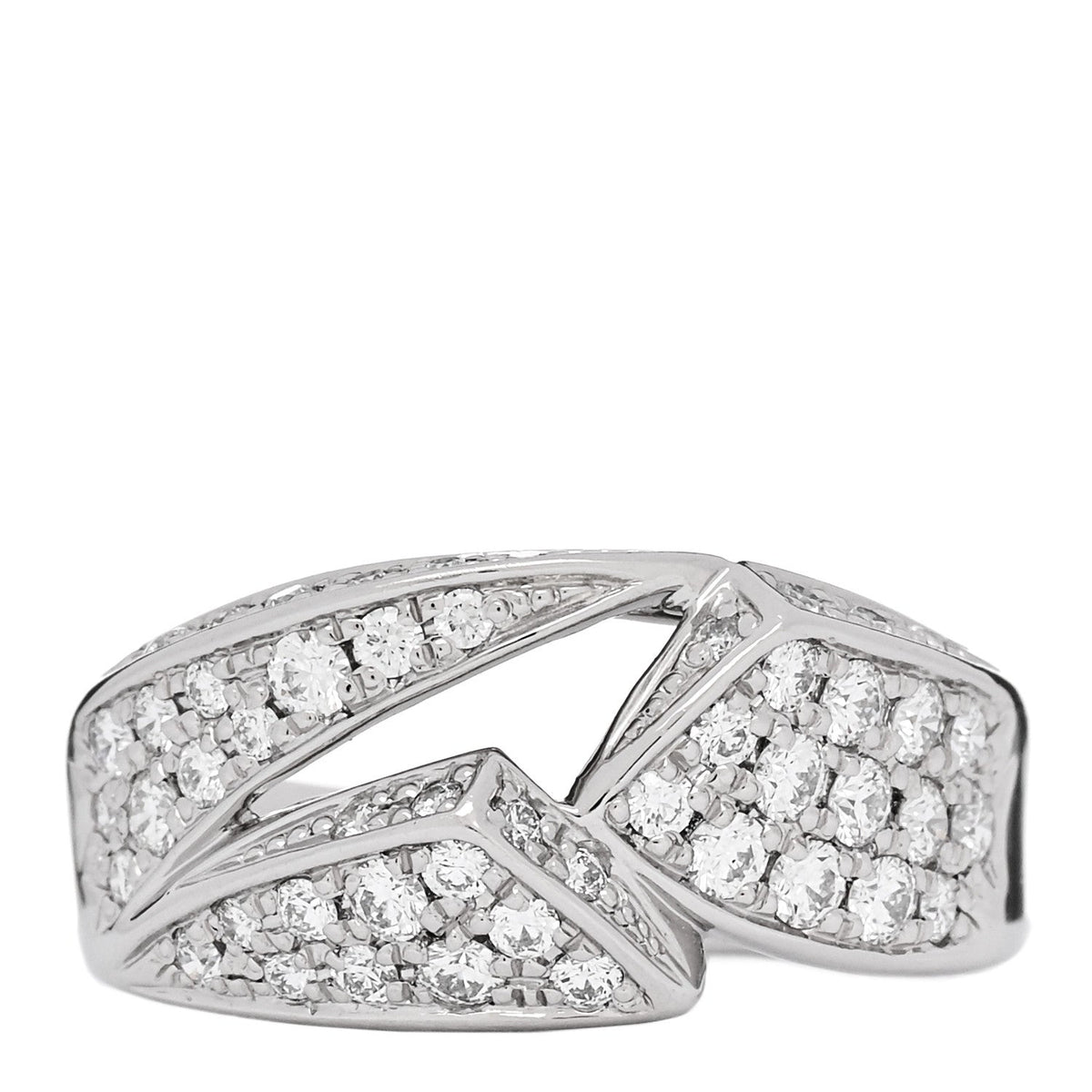 Platinum Diamond .74ctw Geometric Open Band Ring 54 6.75