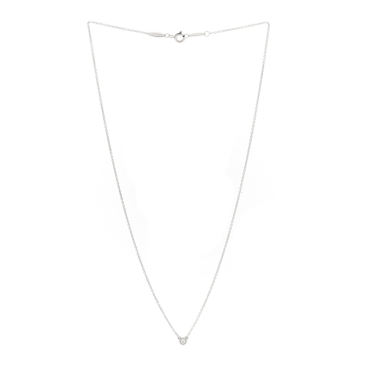 Sterling Silver Diamond .10ct Elsa Peretti Diamonds by the Yard Pendant Necklace