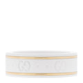 18K Yellow Gold Ceramic Icon Band Ring 53 6.25 White