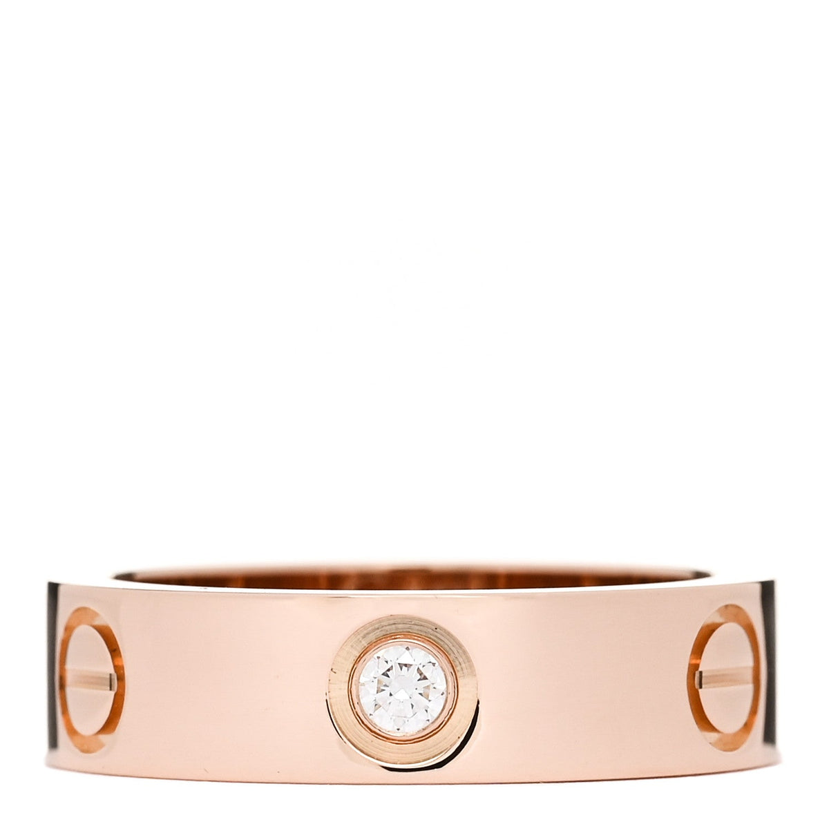 18K Pink Gold 3 Diamond LOVE Ring 55 7.25