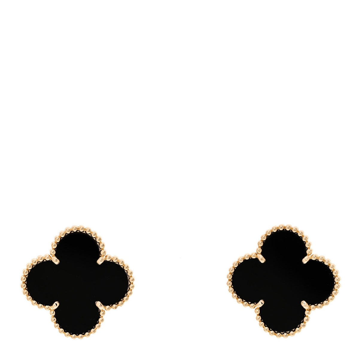 18K Yellow Gold Black Onyx Magic Alhambra Earrings
