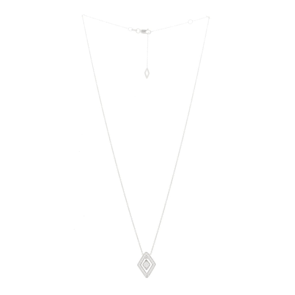 18K White Gold Diamond Diamante Necklace