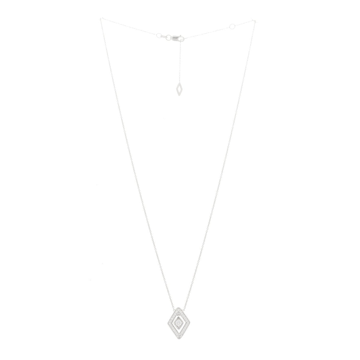 18K White Gold Diamond Diamante Necklace
