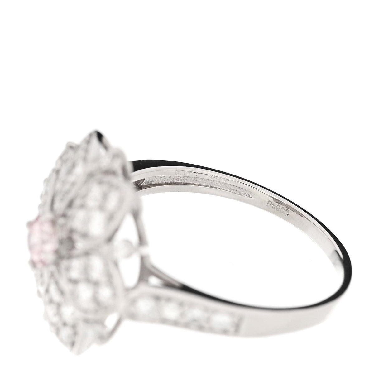 Platinum Diamond Pink Diamond .19ctw Flower Ring  53 6.25