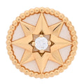 18K Yellow Gold Diamond Mother Of Pearl Medium Rose Des Vents Single Earring