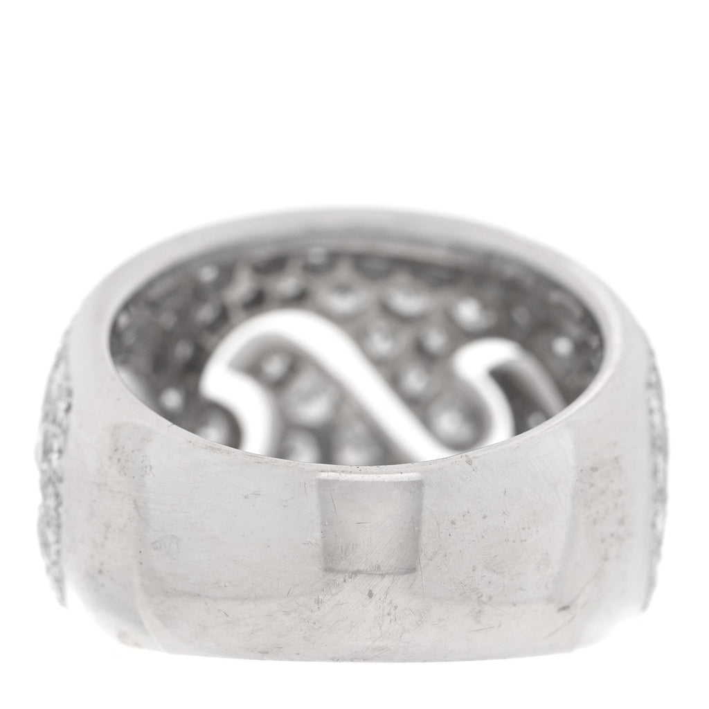 18K White Gold Diamond Pave Wave Ring 52 6