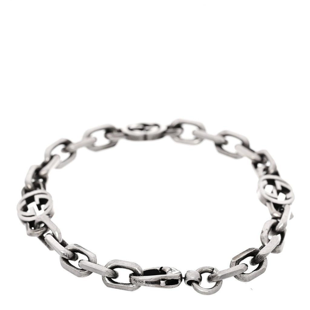 Sterling Silver Narrow Interlocking G Link Bracelet