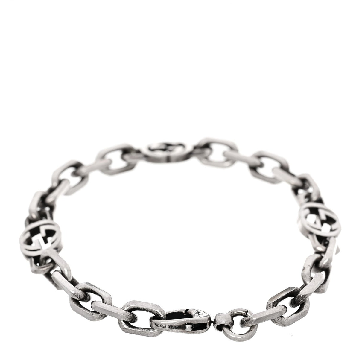 Sterling Silver Narrow Interlocking G Link Bracelet