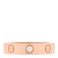 18K Pink Gold Diamond 4mm LOVE Wedding Band Ring 49 5