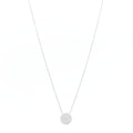 18K White Gold Diamond Metro Round Pendant Necklace