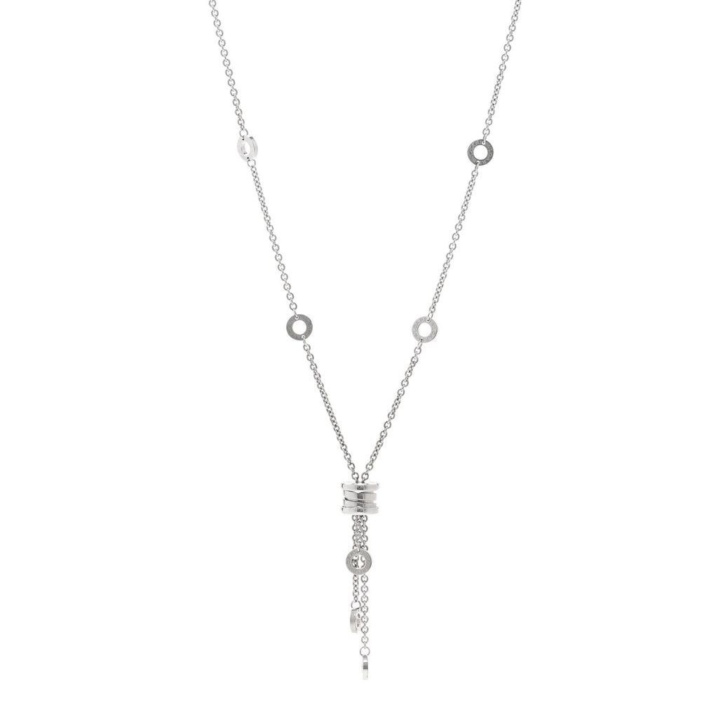 18K White Gold Diamond B.Zero1 Drop Necklace