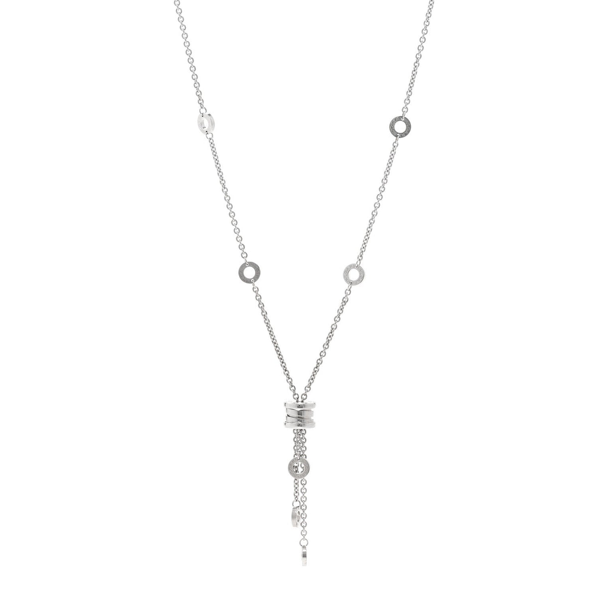 18K White Gold Diamond B.Zero1 Drop Necklace
