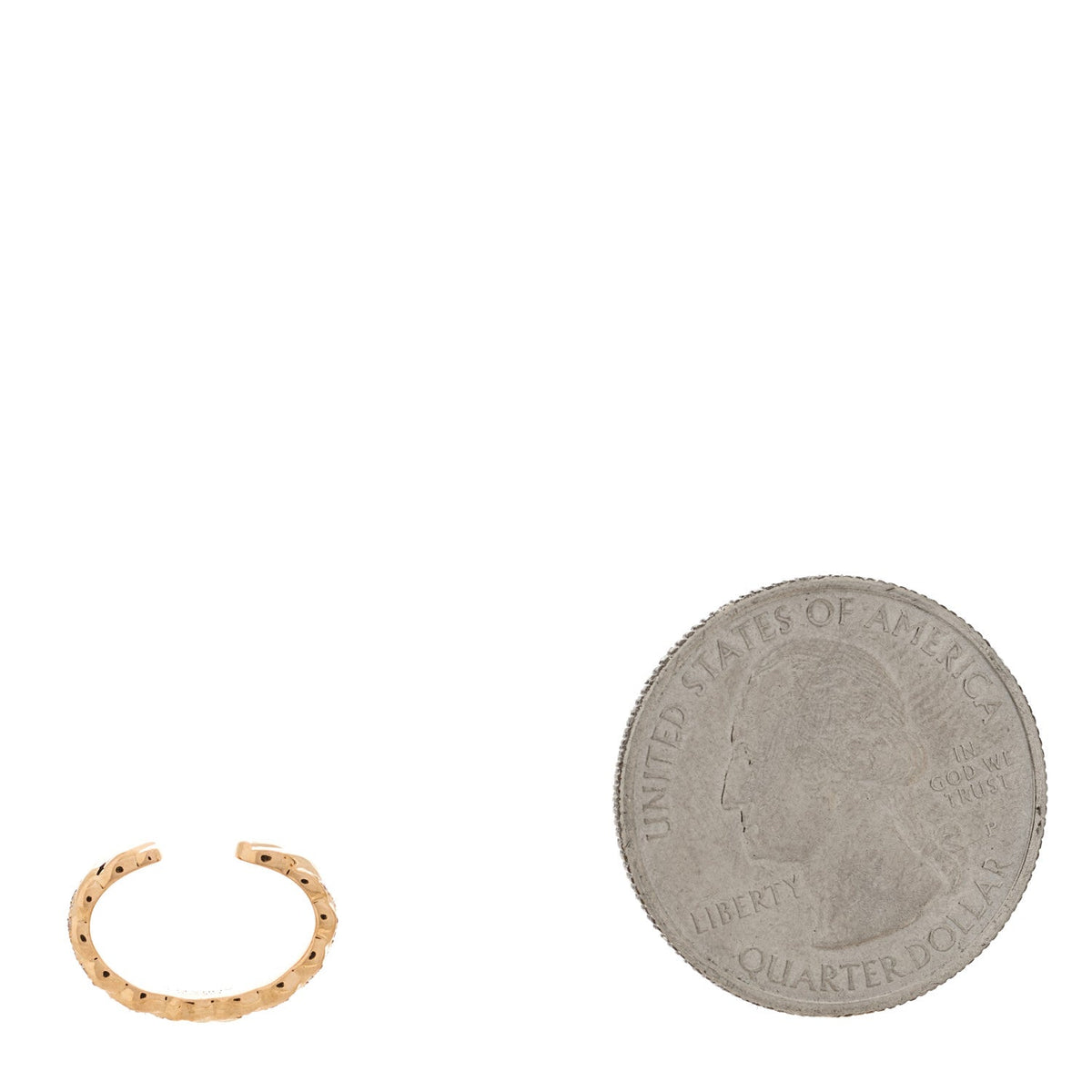 18K Rose Gold Diamond Thin Braid Ear Cuff