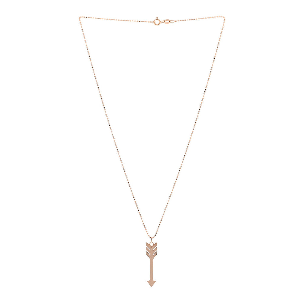 18K Rose Gold Arrow Pendant Necklace