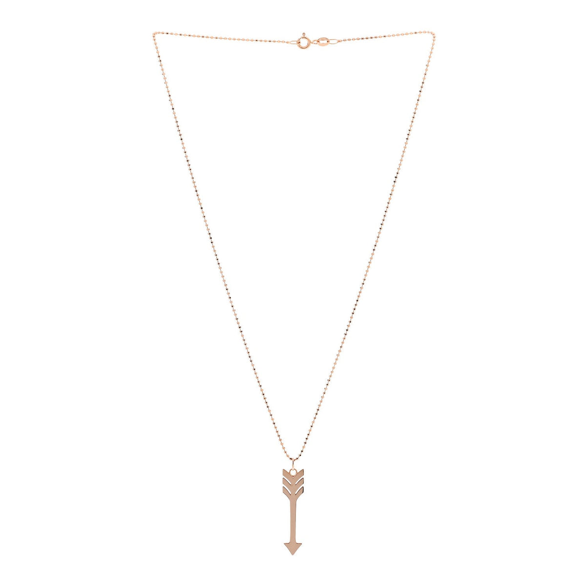 18K Rose Gold Arrow Pendant Necklace