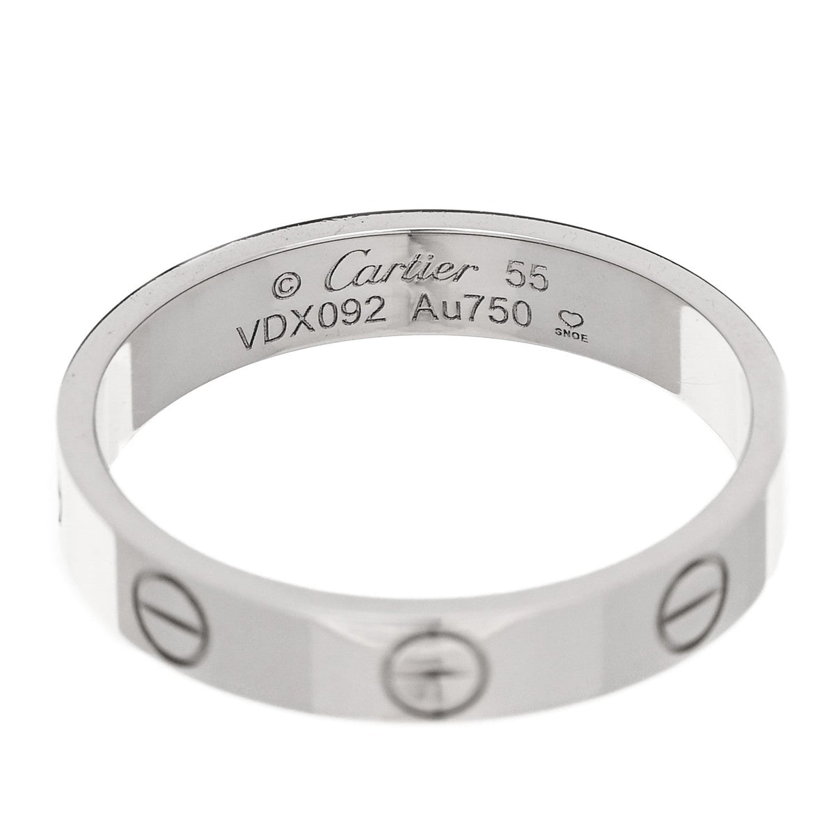 18K White Gold 3.5mm LOVE Wedding Band Ring 55 7.25