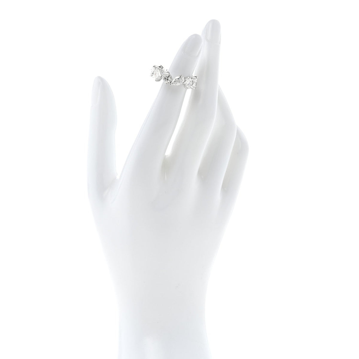 18K White Gold Diamond Multi Shape 5.90ctw Ring 53 6.25