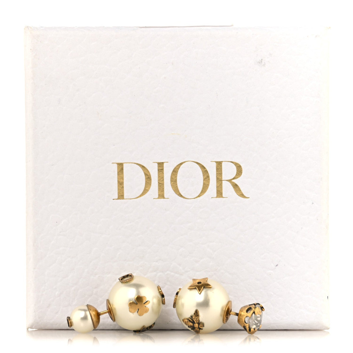 Pearl Crystal Tribales Bee Earrings Gold