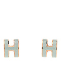 Rose Gold Lacquered Mini Pop H Earrings  Bleu Zephyr