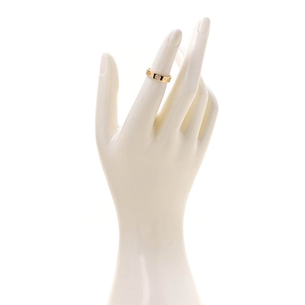 18K Yellow Gold Diamond 4mm LOVE Wedding Band Ring 47 4