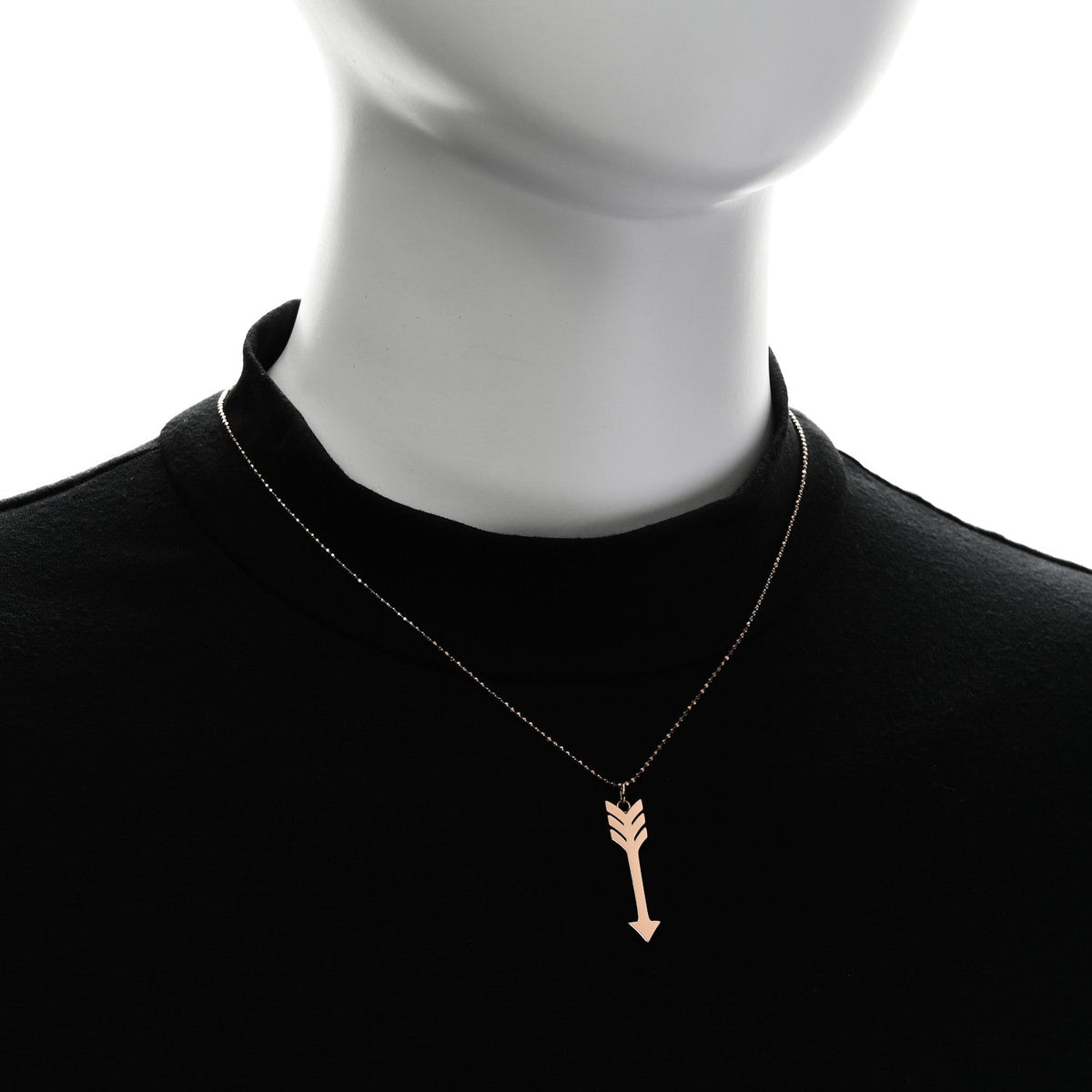 18K Rose Gold Arrow Pendant Necklace