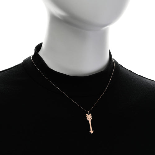 18K Rose Gold Arrow Pendant Necklace