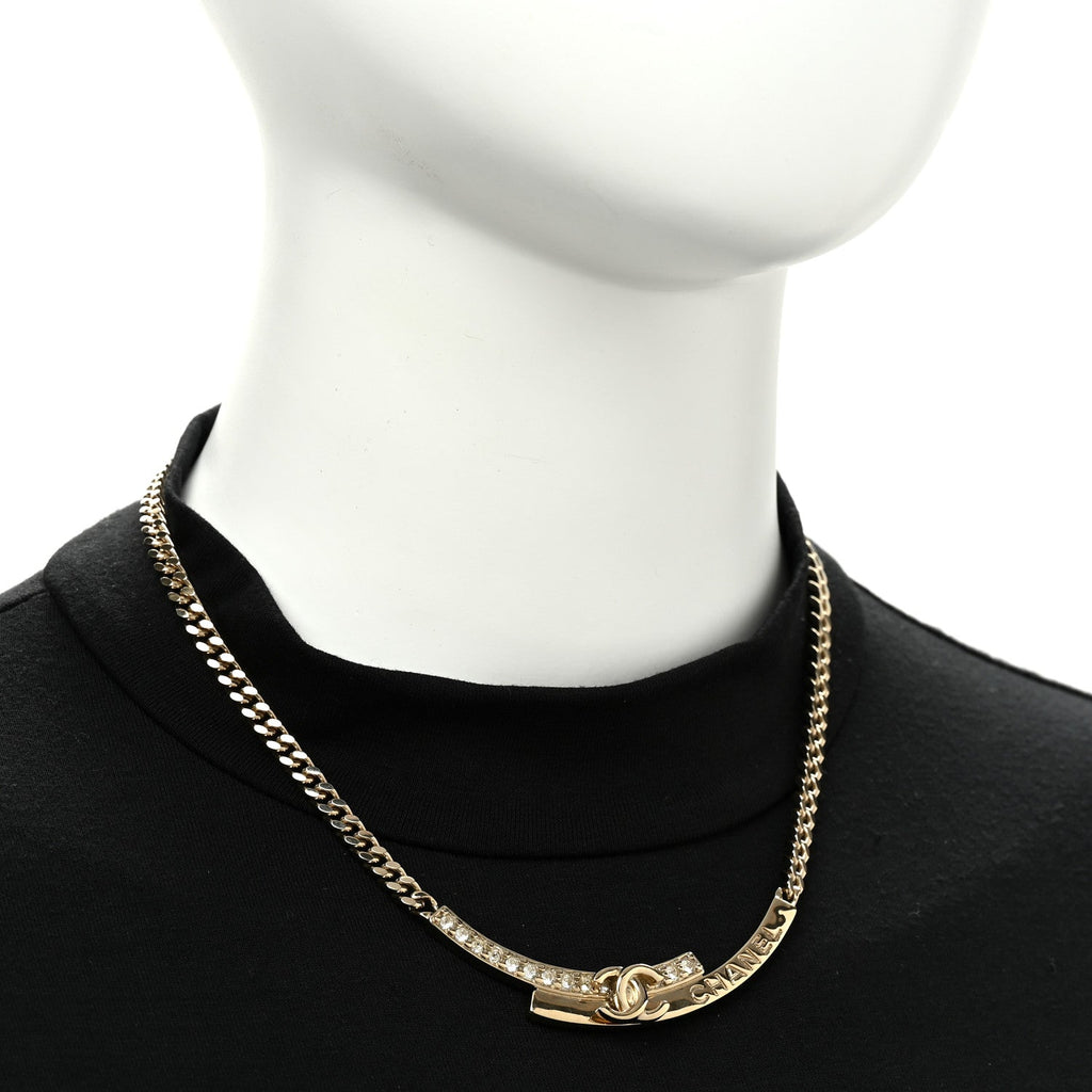 Crystal CC Choker Necklace Gold