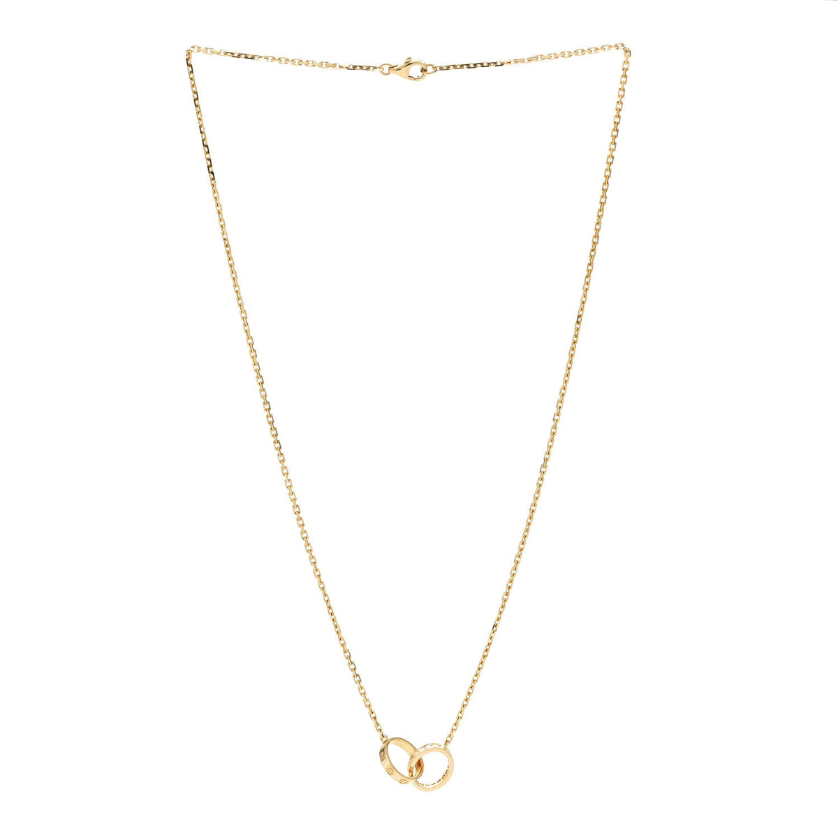 18K Yellow Gold Diamond Interlocking LOVE Necklace