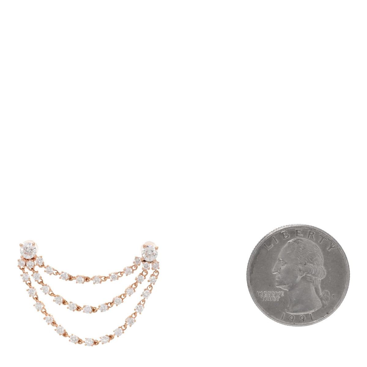 18K Rose Gold Diamond Bianca Earring