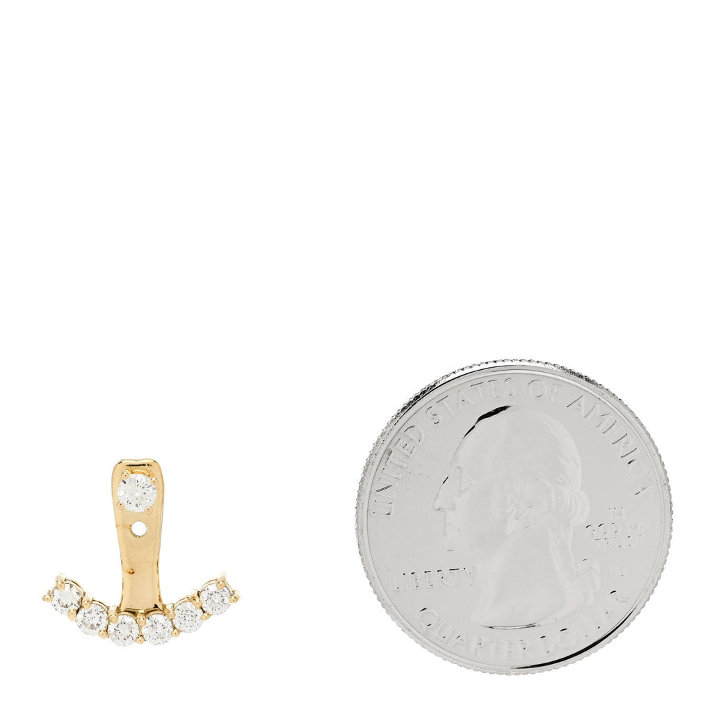 18K Yellow Gold Diamond Earring Jacket