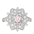 Platinum Diamond Pink Diamond .19ctw Flower Ring  53 6.25