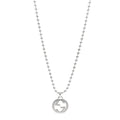Sterling Silver Interlocking GG Pendant Beaded Necklace