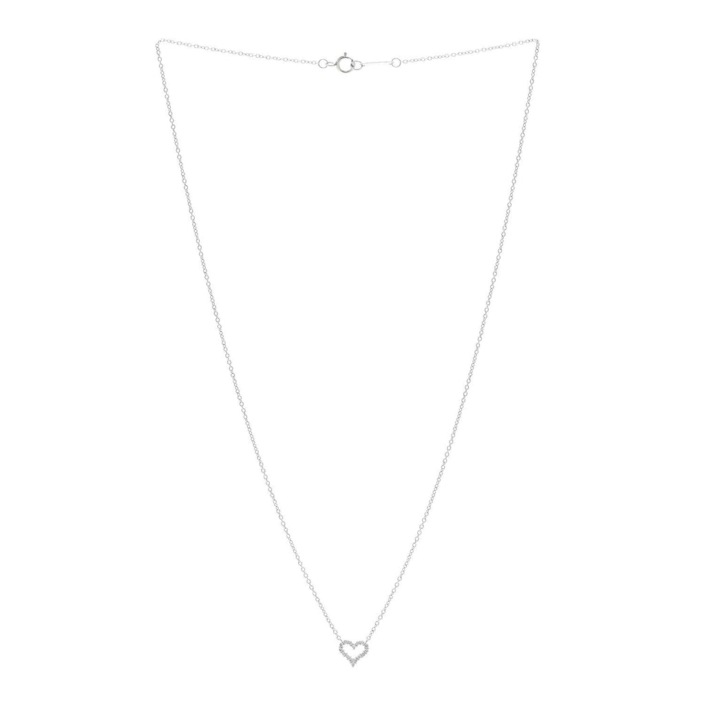 Platinum Diamond Extra Mini Heart Pendant Necklace