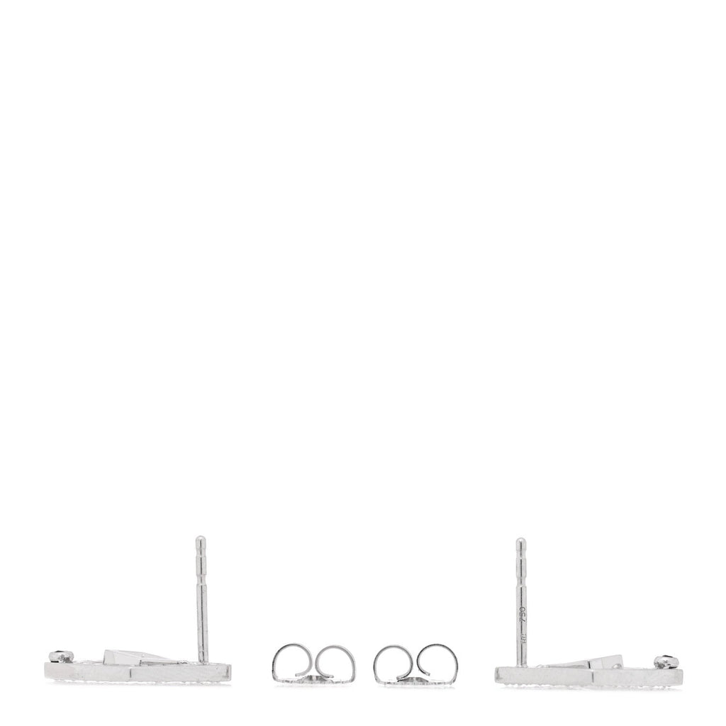 18K White Gold Diamond Diamante Earrings