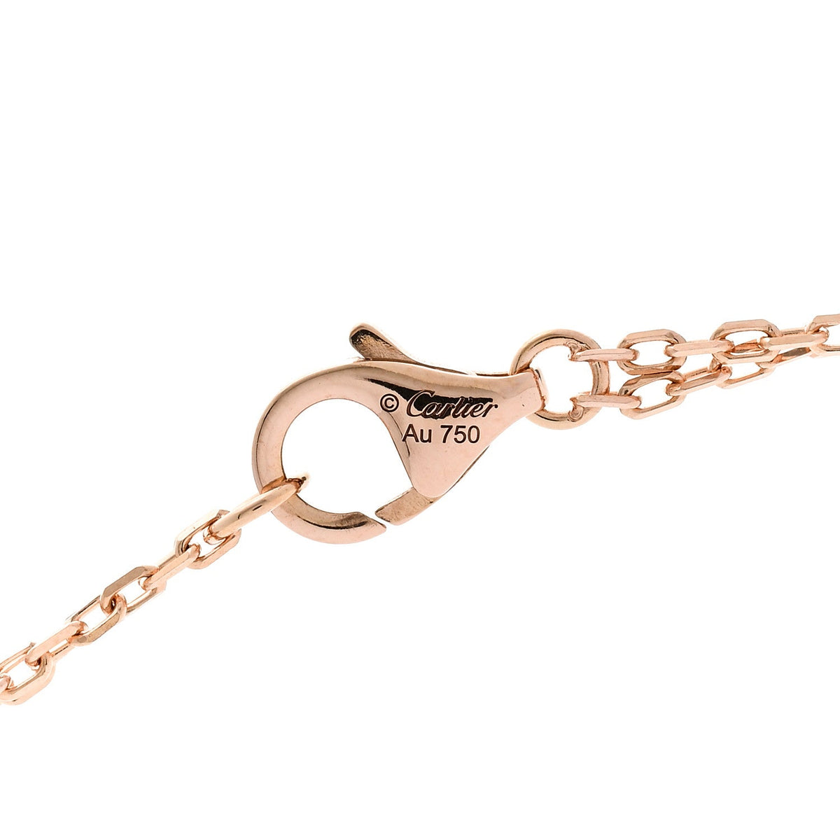 18K Pink Gold 2 Diamond LOVE Necklace