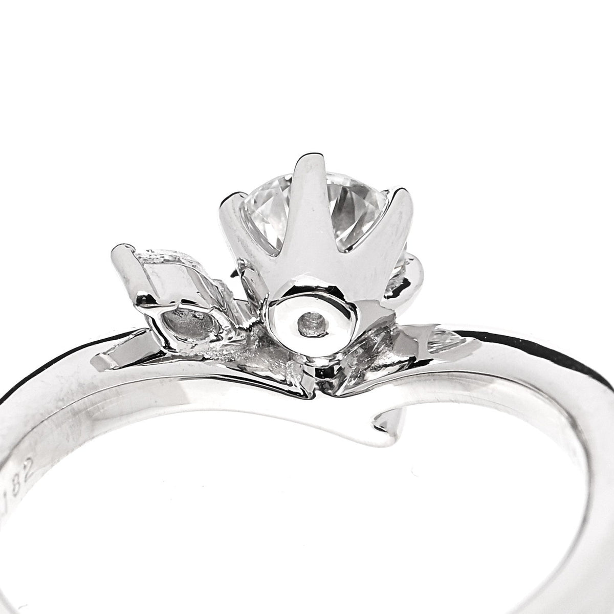 Platinum Diamond .50ctw Round Marquise Cut Pave Ring  53 6.5