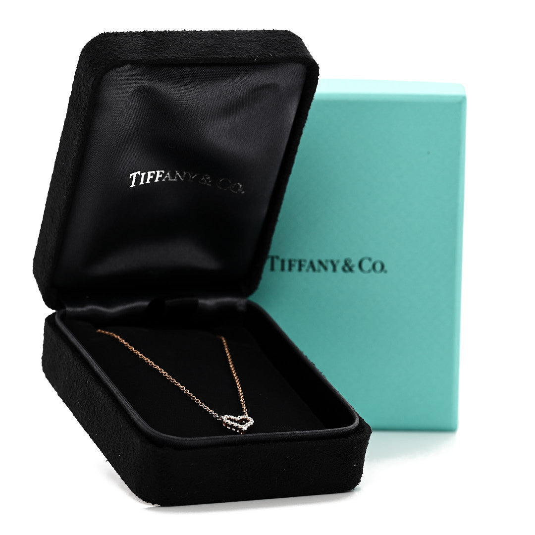 18K Rose Gold Diamond Extra Mini Heart Pendant Necklace